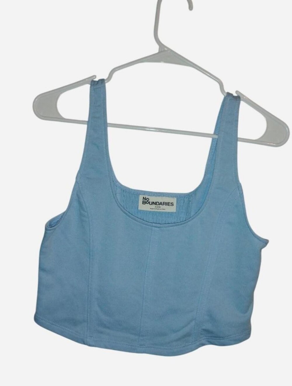 NWT No Boundaries Light Blue Corset Crop Top Size M